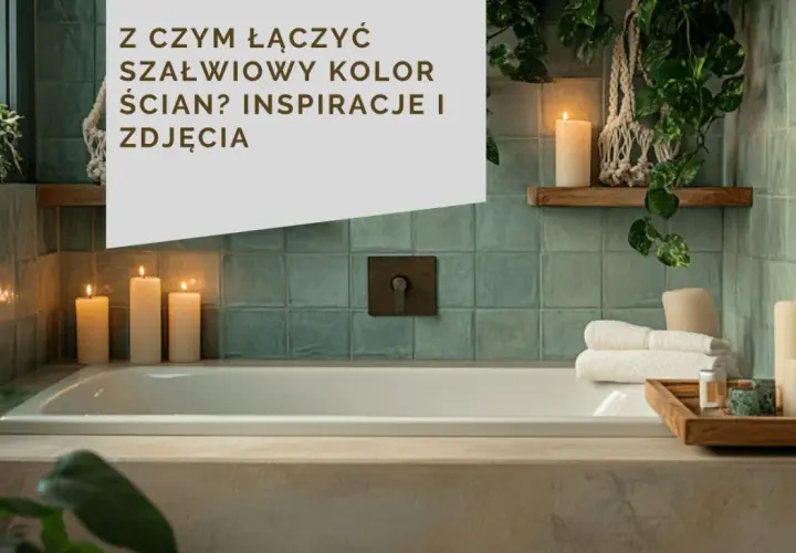 Relaks w łazience z szałwiowym kolorem ścian. Inspiracje i zdjęcia pokazują, jak łączyć ten kolor z naturalnymi materiałami i świecami.