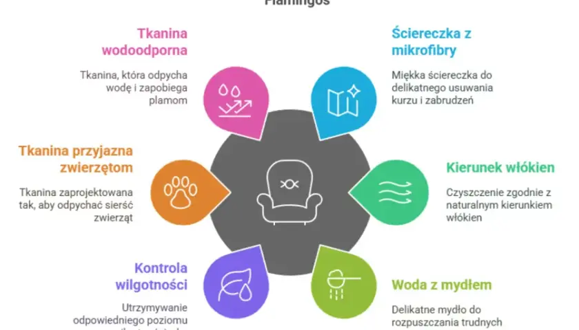 Jak wyczyścić fotele domowym sposobem: wodoodporna tkanina, mikrofibra, kierunek włókien, woda z mydłem, kontrola wilgotności, przyjazna zwierzętom.